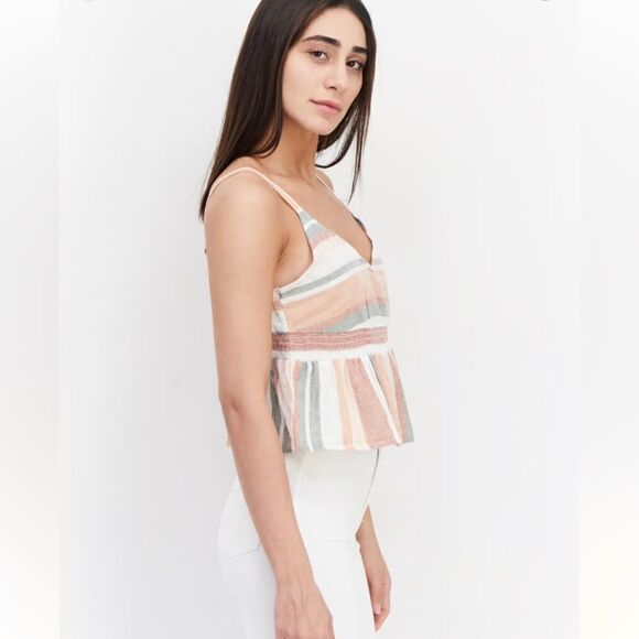 ROXY About Paradise Linen Blend Crop Top *NWT* - Picture 2 of 15